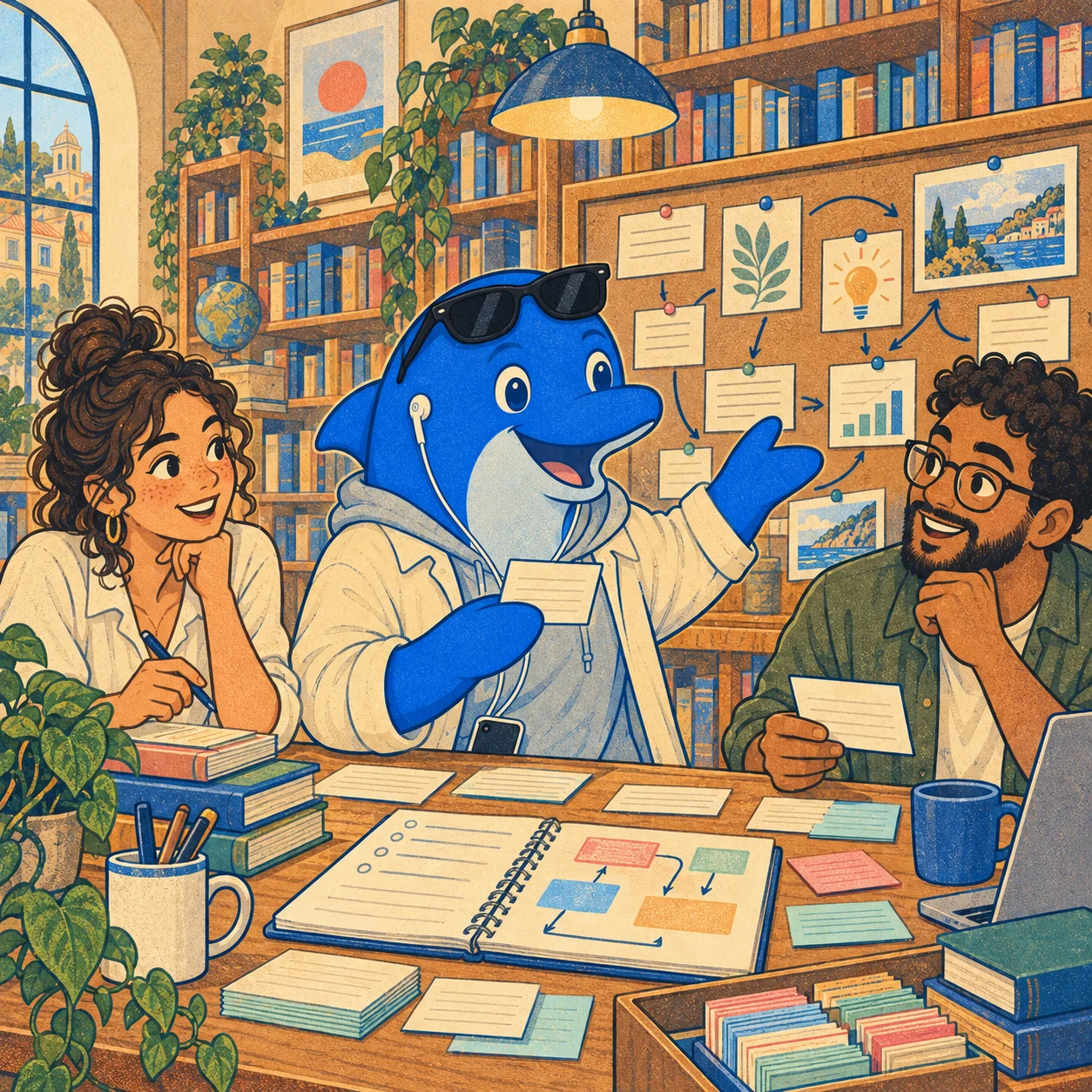 Schmitdy and a colleague organizing useful company knowledge
